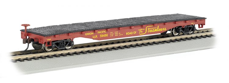 Union Pacific® #59486 - 52' Flat Car (HO Scale) - Click Image to Close