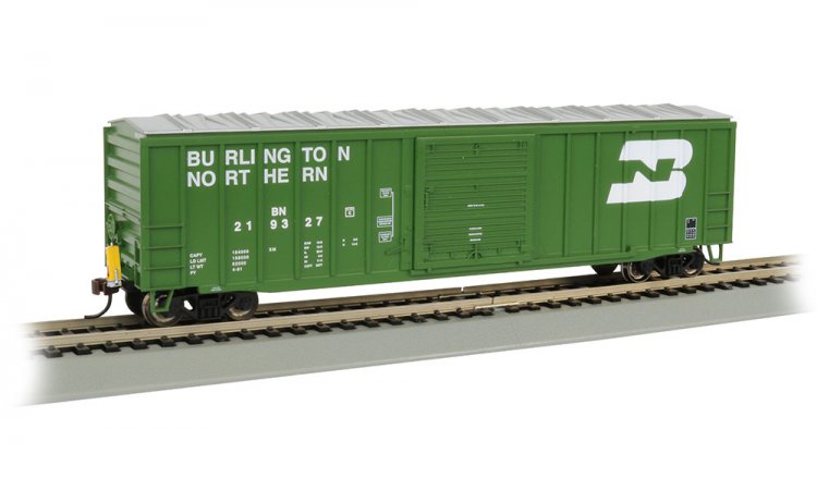 50' Outside Braced Box Car with FRED - Burlington Northern - Click Image to Close