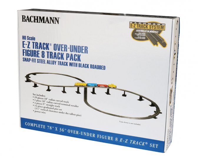Steel Alloy E-Z TRACK® Over-Under Figure 8 Track Pack (HO Scale) - Click Image to Close