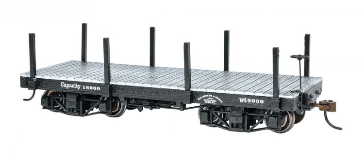 18 ft. Flat Car - Black, Data Only (2 per box) - Click Image to Close