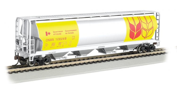 Government of Canada - Yellow - 4 Bay Cylindrical Grain Hopper - Click Image to Close