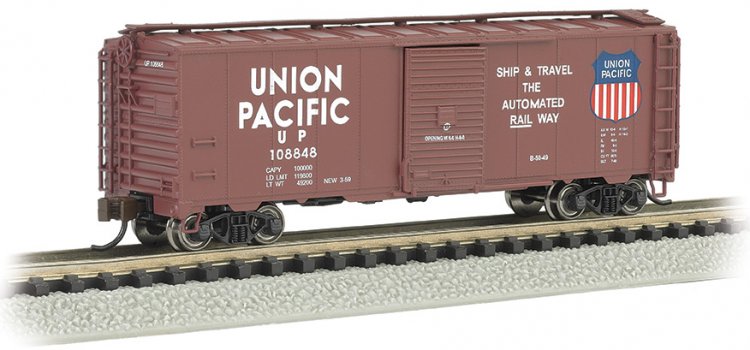 Union Pacific® Automated Railway (Brown) - AAR 40' Steel Box Car - Click Image to Close