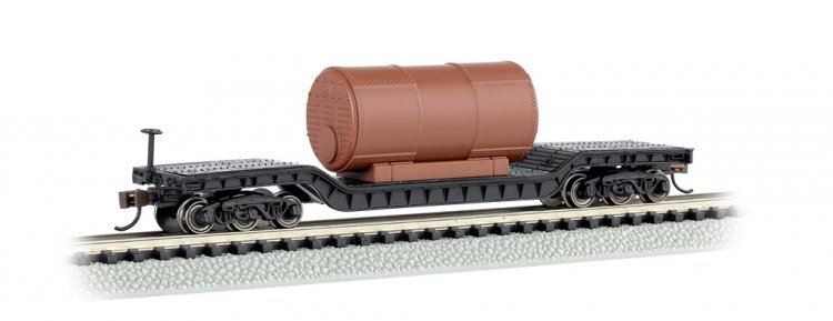 52' Center-Depressed Flat Car with Boiler - Click Image to Close