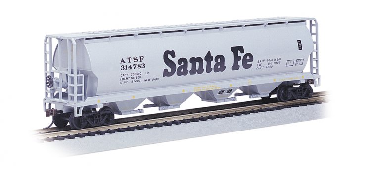 Santa Fe - 4 Bay Cylindrical Grain Hopper - Click Image to Close