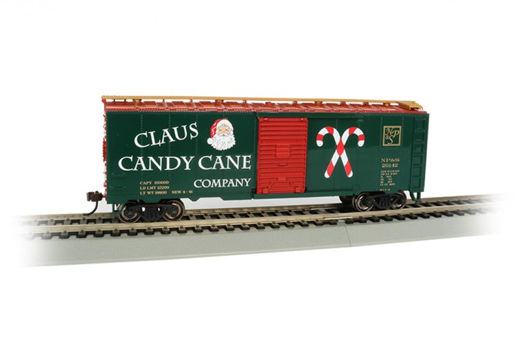 Claus Candy Cane Co. - 40' Box Car (HO Scale) - Click Image to Close