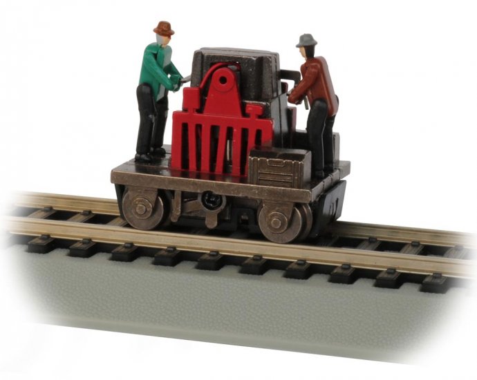 Gandy Dancer Operating Hand Car - Red - Click Image to Close