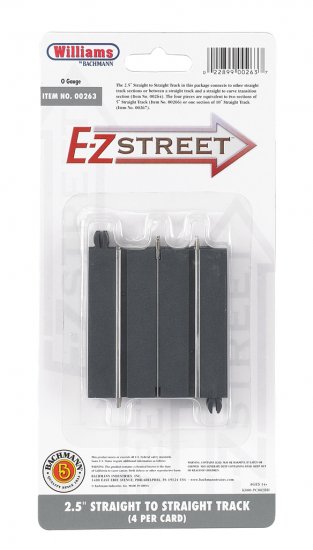 E-Z Street® 2.5" Straight To Straight Track (4/Card) - Click Image to Close