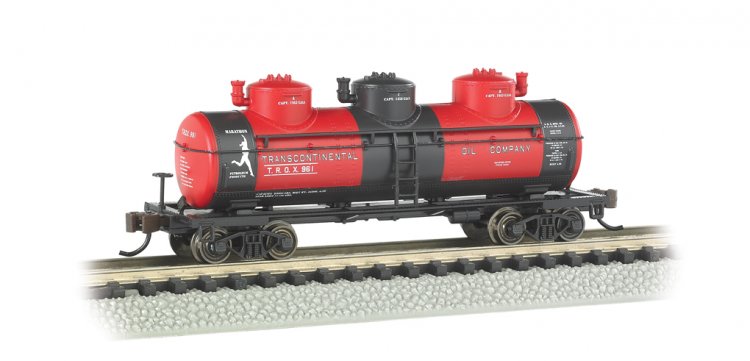 Transcontinental Oil Co. - 3-Dome Tank Car - Click Image to Close