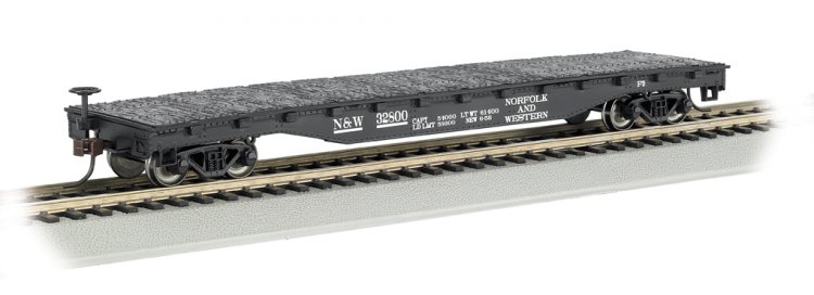 Norfolk & Western - 52' Flat Car (HO Scale) - Click Image to Close