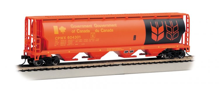 Government of Canada - Red - 4 Bay Cylindrical Grain Hopper - Click Image to Close