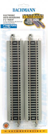 9" Straight Electronic Auto-Reversing Track (HO Scale) - Click Image to Close