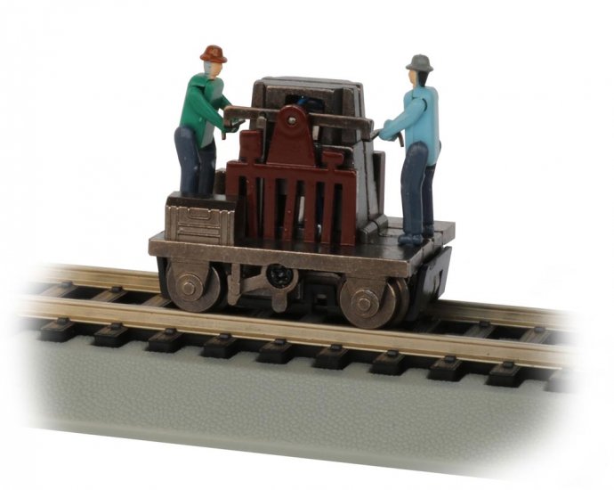 Gandy Dancer Operating Hand Car - Brown - Click Image to Close