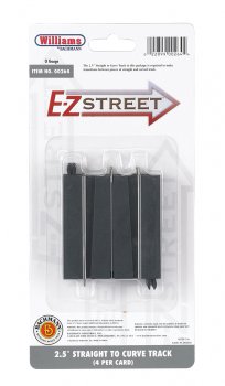 E-Z Street® 2.5" Straight To Curve Track (4/Card)