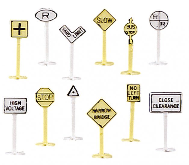 Railroad and Street Signs (24 pieces) - Click Image to Close