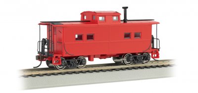Painted, Unlettered, Red - NE Steel Caboose (HO Scale)