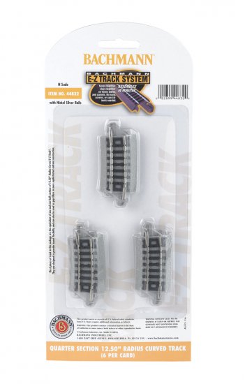 Quarter Section 12.50" Radius Curved Track (N Scale) - Click Image to Close