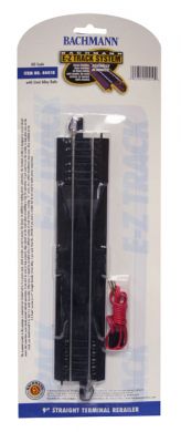 9" Straight Terminal Rerailer with Wire - Click Image to Close