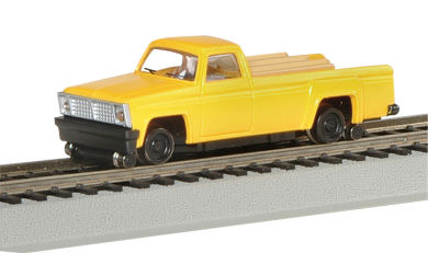 about Bachmann POWERED MAINTENANCE MoW PICKUP TRUCK w/ HIGH RAILERS HO 