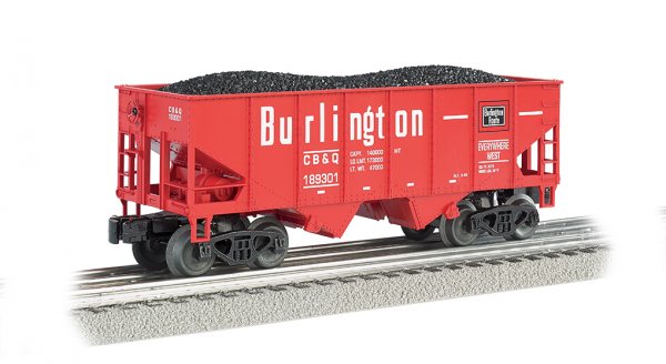 (image for) 55-Ton 2-Bay USRA Outside Braced Hopper - Burlington - Red [WF]