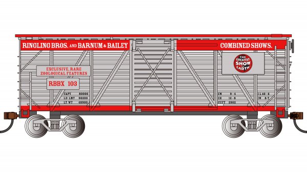 (image for) 40' Stock Car - Ringling Bros. and Barnum & Bailey™ - Silver & Red