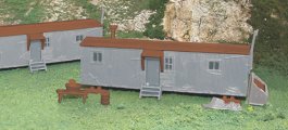 Railroad Work Sheds - Gray & Oxide Red (HO Scale)