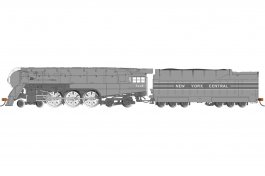 (image for) Dreyfuss Streamlined Hudson - New York Central #5448 (1940 livery w/Boxpok drivers) (DCC SOUND ON BOARD®)