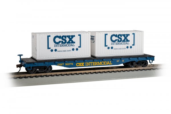 (image for) Flat Car - 52' CSX Intermodal (White)