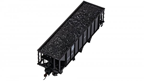 (image for) 3-Bay Hopper with Removable Load - East Broad Top #977 with Coal Load