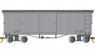 (image for) Wood-Side Boxcar - Painted Unlettered Gray with Black Roof