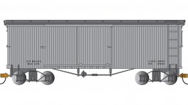 (image for) Wood-Side Boxcar - Painted Unlettered Gray with Black Roof
