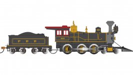 (image for) 19th Century 4-6-0 - Pennsylvania Railroad #489 with Coal Load