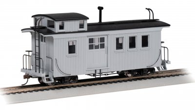 Painted Unlettered - Gray - Wood Side-Door Caboose
