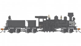(image for) 80-Ton Three-Truck Shay - Painted Ulettered - Black