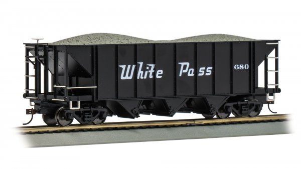 (image for) 3-Bay Hopper with Removable Load - White Pass & Yukon #680 with Ballast Load