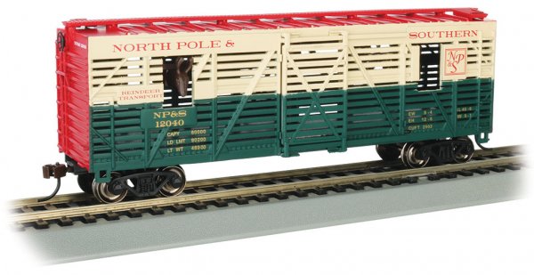 (image for) 40' Animated Stock Car - Christmas NP&S® #12040 with Reindeer