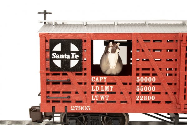 (image for) Santa Fe w/Horses - Animated Stock Car (Large Scale)