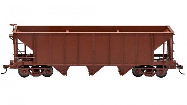 (image for) 3-Bay Hopper with Removable Load - Painted Unlettered - Oxide Red with Coal Load
