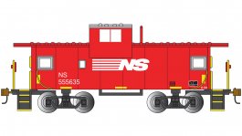 (image for) 36' Wide-Vision Caboose - Norfolk Southern #555635