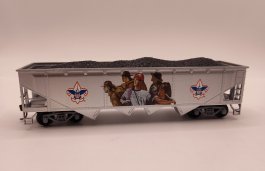 (image for) 40’ Quad Hopper with removable Coal Load and Joseph Csatari illustration