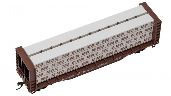 (image for) 52' Center-Beam Flatcar with Lumber Load - Canadian National #604215