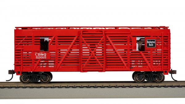 (image for) 40' Animated Stock Car - CB&Q #52025 with Cattle