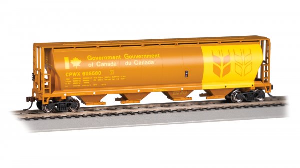 (image for) Canadian 4-Bay Cylindrical Grain Hopper - Government of Canada #605580 (Orange & Yellow)