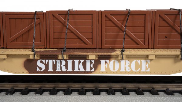 (image for) 52' Flatcar - Desert Camouflage with Crates