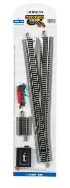 (image for) #6 Turnout - Right (HO Scale Nickel Silver)