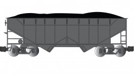 (image for) Two Bay Offset Hopper - Painted Unlettered - Black