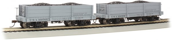(image for) 18 ft. Low-Side Gondola - USA #100501 & #100705 - Gray (2/box)