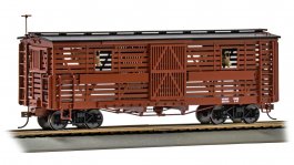 (image for) Animated Stock Car - Painted Unlettered - Oxide Red with Horses