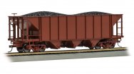 (image for) 3-Bay Hopper with Removable Load - Painted Unlettered - Oxide Red with Coal Load