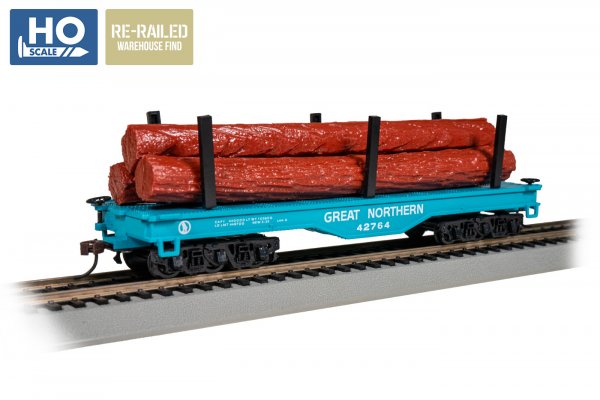 (image for) Flat Car - Great Northern (with logs)