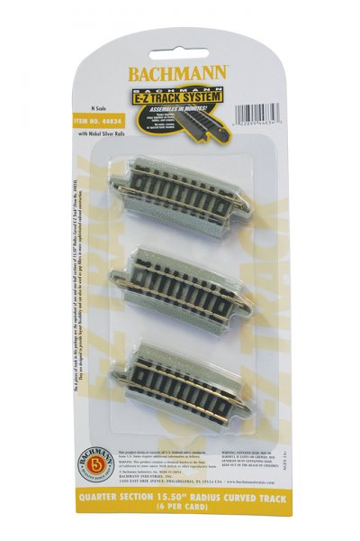 (image for) Quarter Section 15.50" Radius Curved Track - N Scale